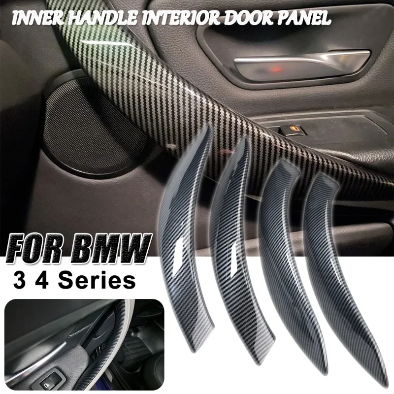 Carbon Fiber For BMW 3 4 Series M3 M4 F30 F34 F36 F32 F33 F80 F82 F83 Interior Door Pull Handle with Handle Outer Cover Trim