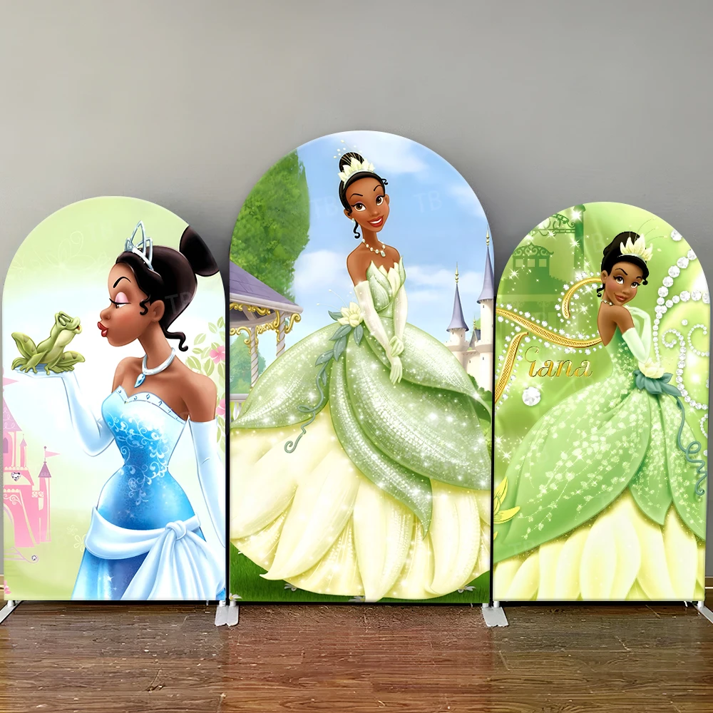 

Tiana Arch Backdrop Cover Princess and The Frog Castle Elements, Elegant Photo Booth Props for Parties & Home Decoration