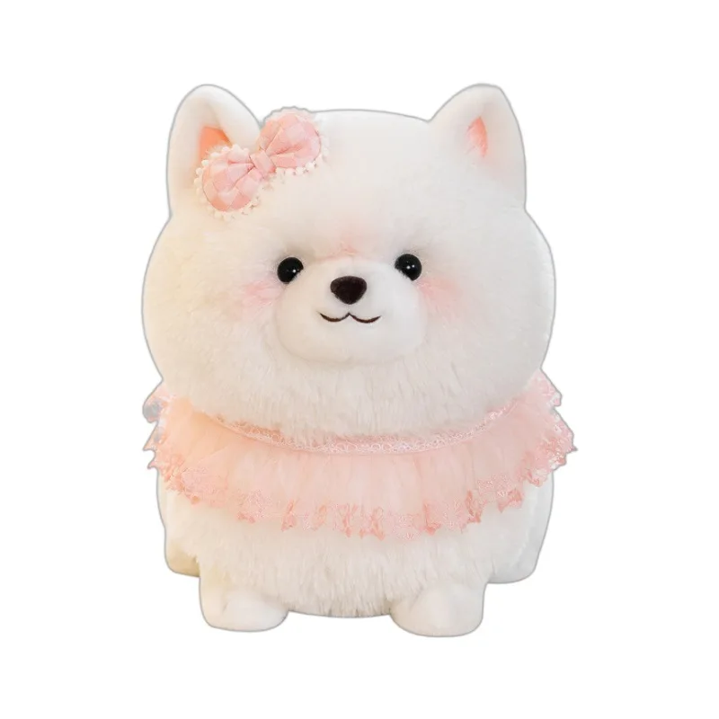 Plush stuffed imitation animal skin-friendly cute Pomeranian doll plush toy imitation dog children's toys kawaii home decoration