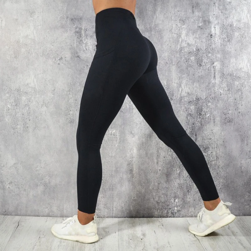 Pantalones de Yoga de gimnasio para mujer, mallas deportivas de cintura alta con realce, ajustadas, con bolsillo para teléfono, para correr y Fitness