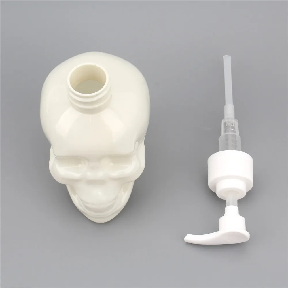 300ml Skull Shape Soap Dispenser Bottle Refillable Shampoo Shower Gel Bottle Bathroom Body Soap Bottle Press Empty Bottle