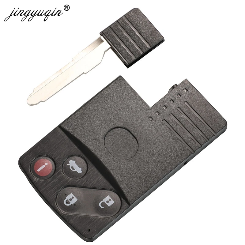 jingyuqin Replacement Remote Smart Key Card Shell 2 / 4 Buttons for Mazda 5 6 CX-7 CX-9 RX8 Miata MX5 Uncut Blade FOB Case