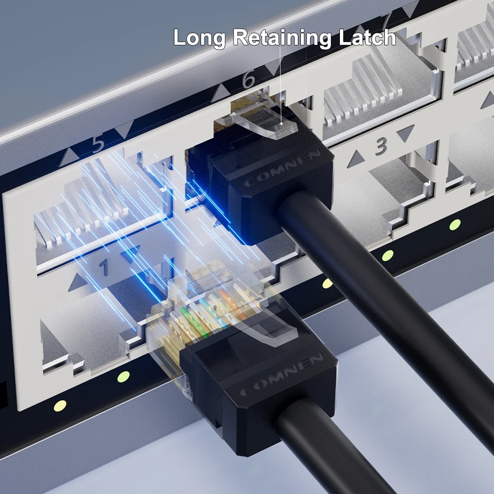 COMNEN Cat6A Ethernet Cable 1pcs Slim Short Cable RJ45 internet 10G Cat6 Patch Cord UTP Lan Cable for Ps5 Router Xbox Computer