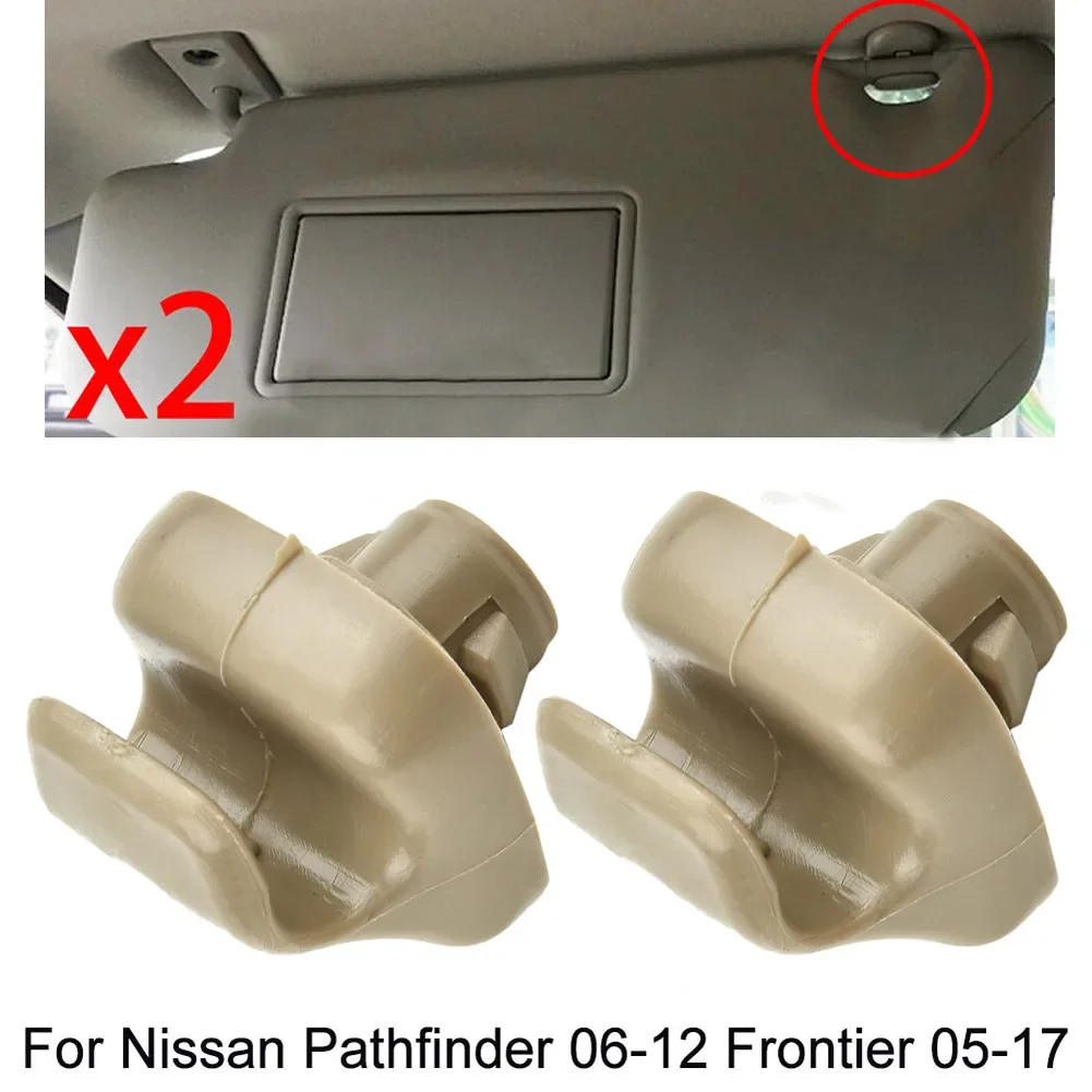 2pcs Sun Visor Bracket Clip Retainer Gray Parts Replaces 96409BC402 96409EA00A 96409CG000 Accessory New Practical
