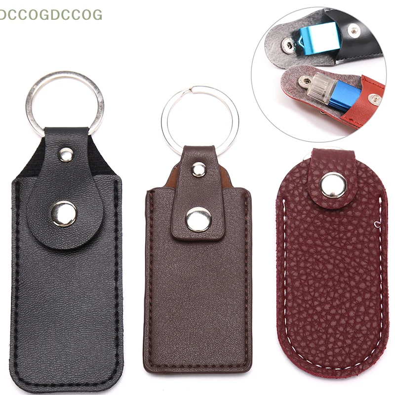 Portable Pocket Leather Key Ring for Usb Flash Drive USB Case Protective Bag