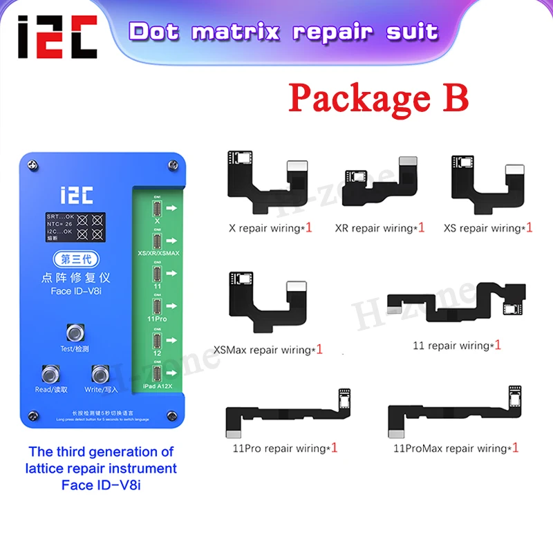 I2c face id máquina de reparo v8i para treliça flex dot matrix fiação ic reparo do cabo para iphone x xr xsmax 11 12 mini 12pro max