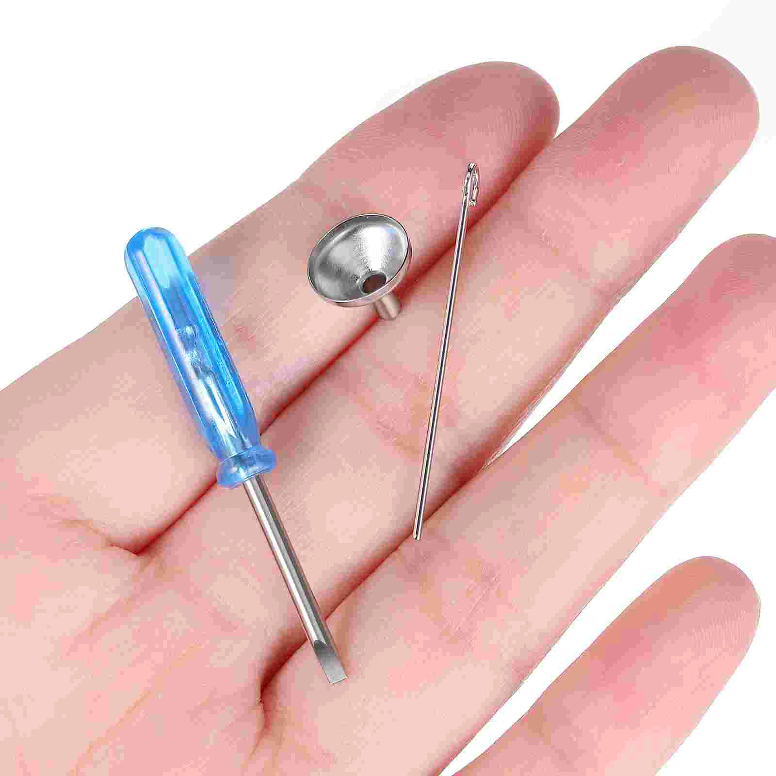 1 Set Stainless Steel Cremation Jewelry Funnel Filling Kit Screwdriver Small Funnels for Ashes Urn Pendant Necklace