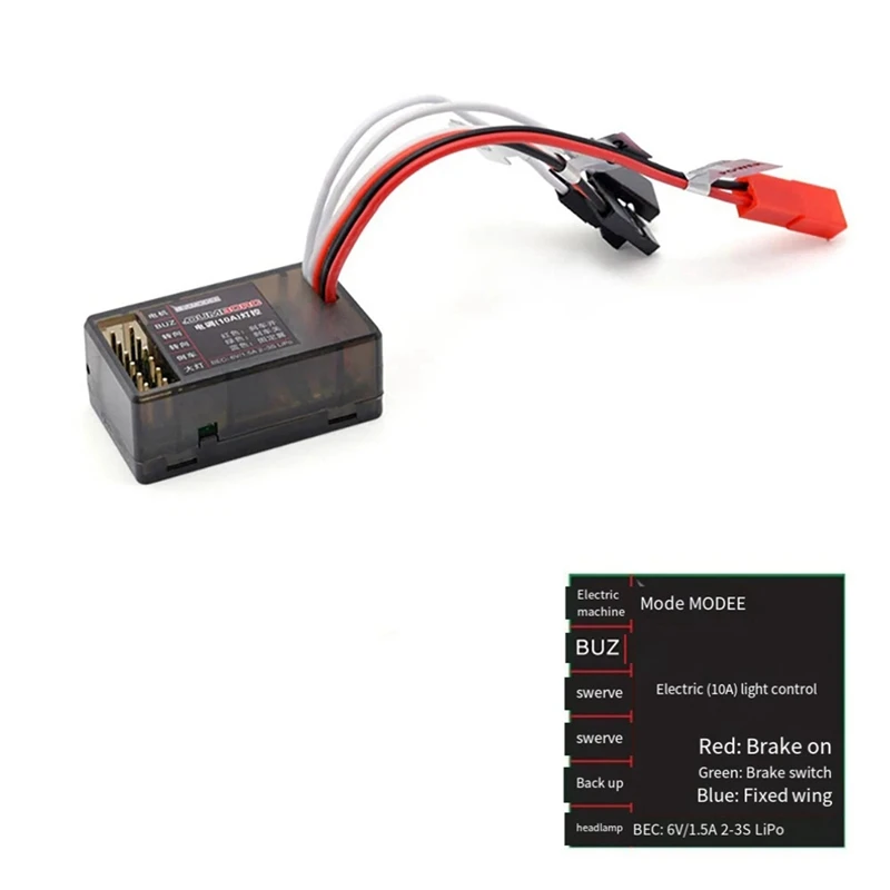 10A Brushed ESC 2S 3S 12V Dual Way Speed Controller Brake LED Control For RC Vehicle Car Boat Tank Accessories