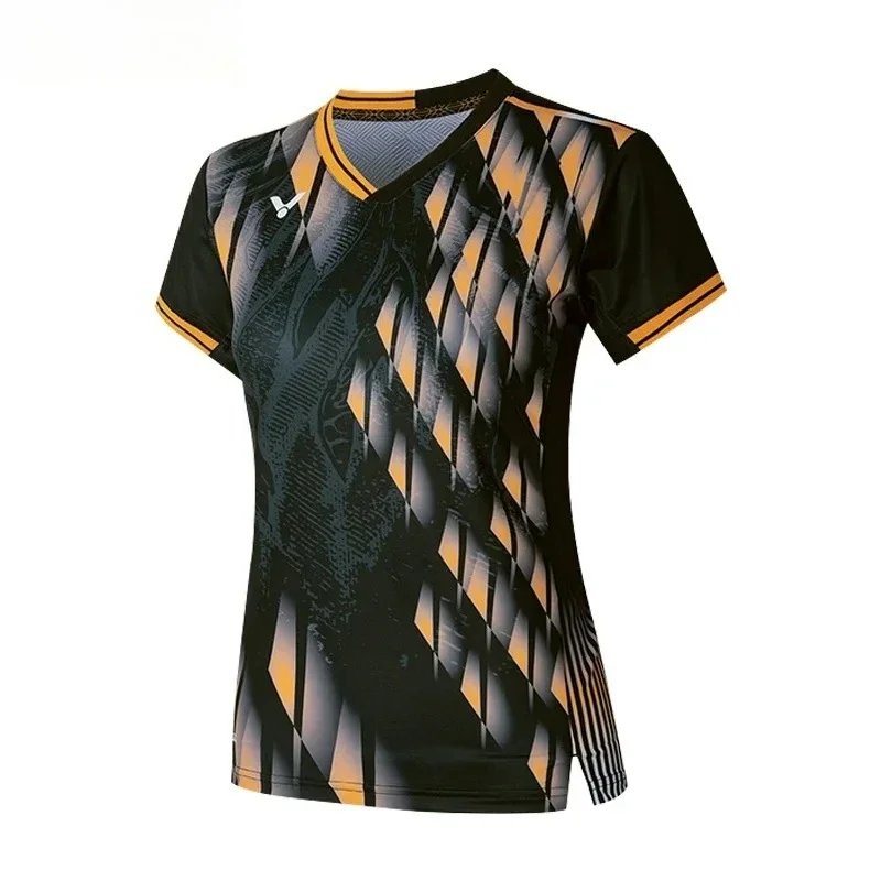 2025 جديد للنصر ملابس كرة الريشة مضرب الرياضة قصيرة الأكمام تي شيرت مريح للتنفس ماصة للعرق قمة رائعة #6