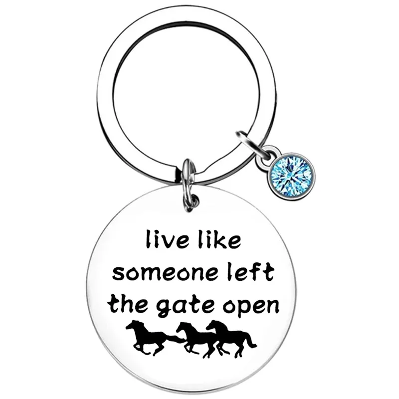 Running horse Key Chain Ring Just A Girl Who Loves Horses keychains pendant Horse Lover Gift