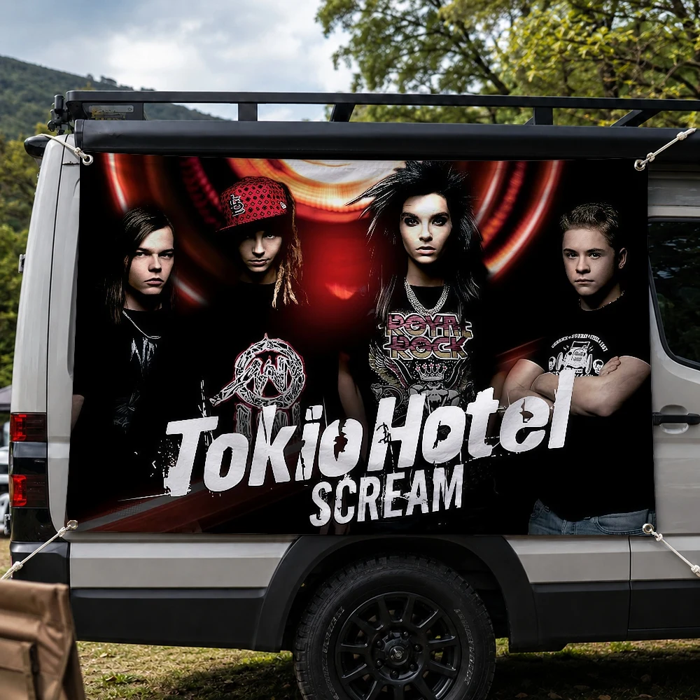 T-Tokio Rock Band Hotel Outdoor Flag for Home Camping Party Club Decor Garden Yard Wall Hanging Banner