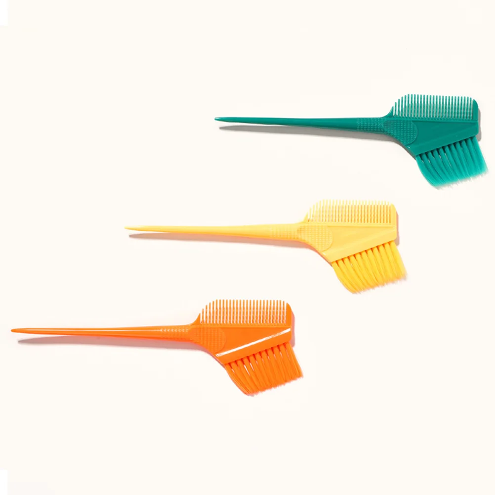 

3pcs Baked Oil Brush Reusable Hair Dye Applicator Salon Tool Coloring Comb Set ABS PP Easy Clean Flexible Bristles Professional