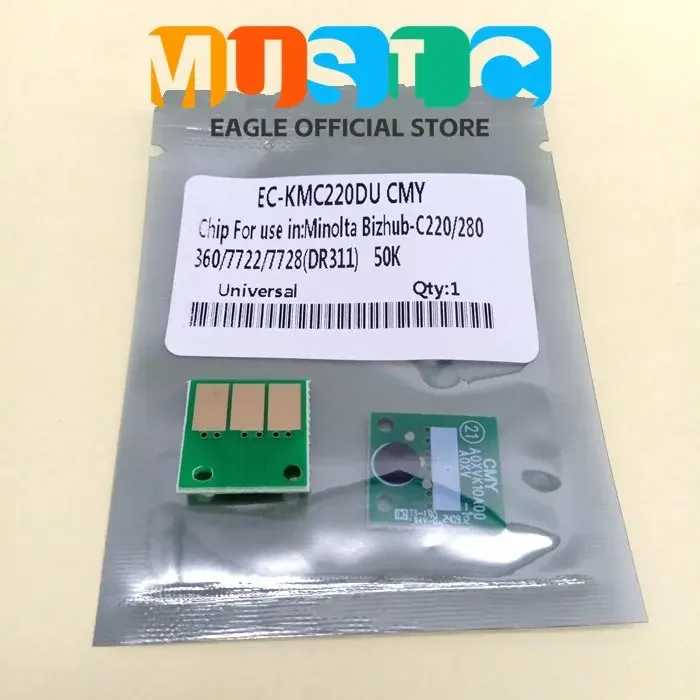 20pcs DR-311 DR311 DR 311 for Konica Minolta Bizhub C220 C280 C360 C7722 C7728 Drum Unit Cartridge Reset Chip drum chip