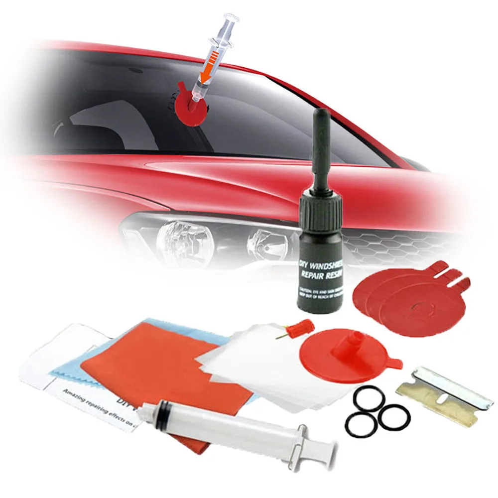 

Car Windshield Repair Resin Kit Windscreen Crack Scratch Restore Fluid Glass Curing Glue No Trace Auto Window Glass Repair Kit