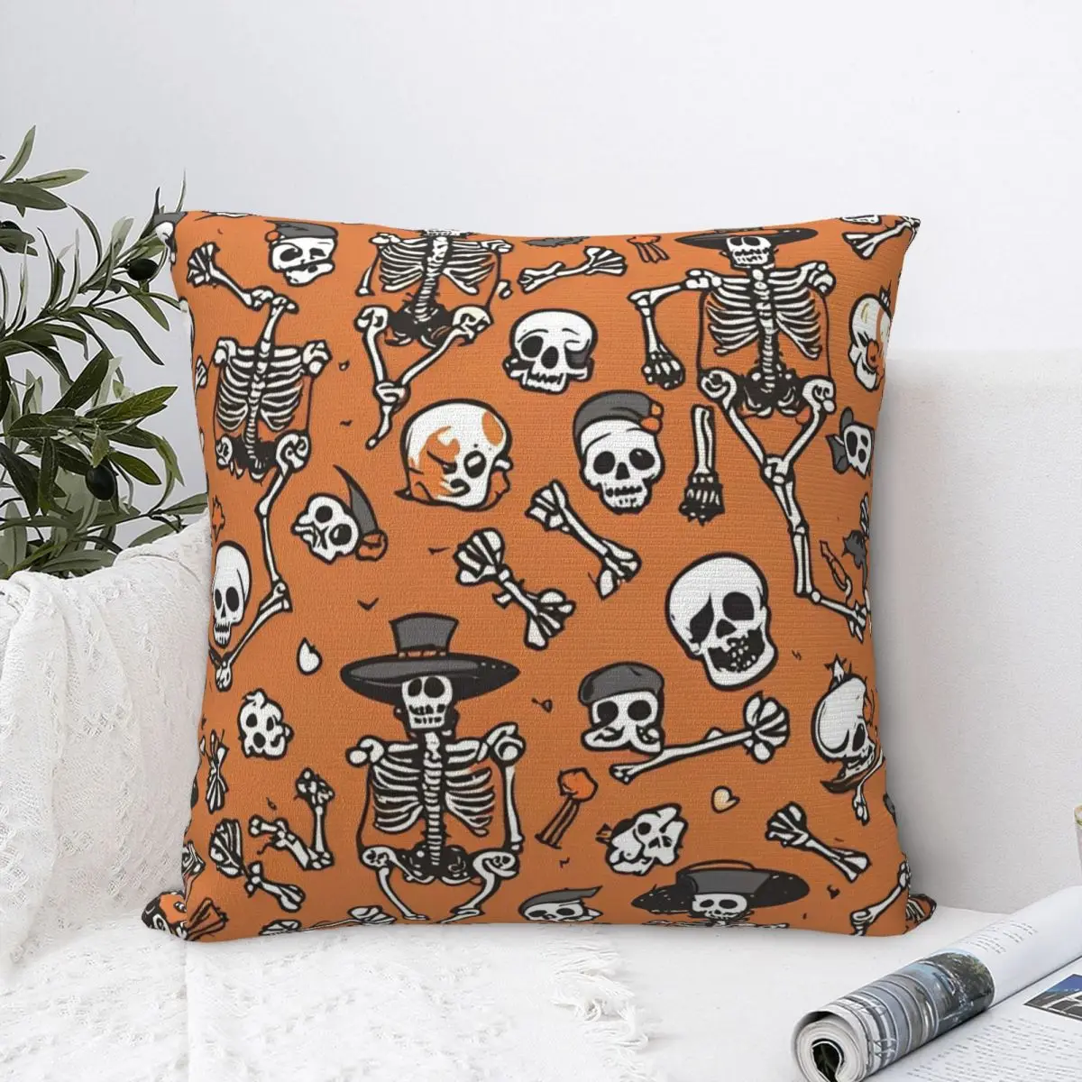 Halloween Horror Pumpkin Skeleton Bat Pillowcase Stuff Printed Cushion Cover Pillow Covers Bed Decoration Square Multi Size