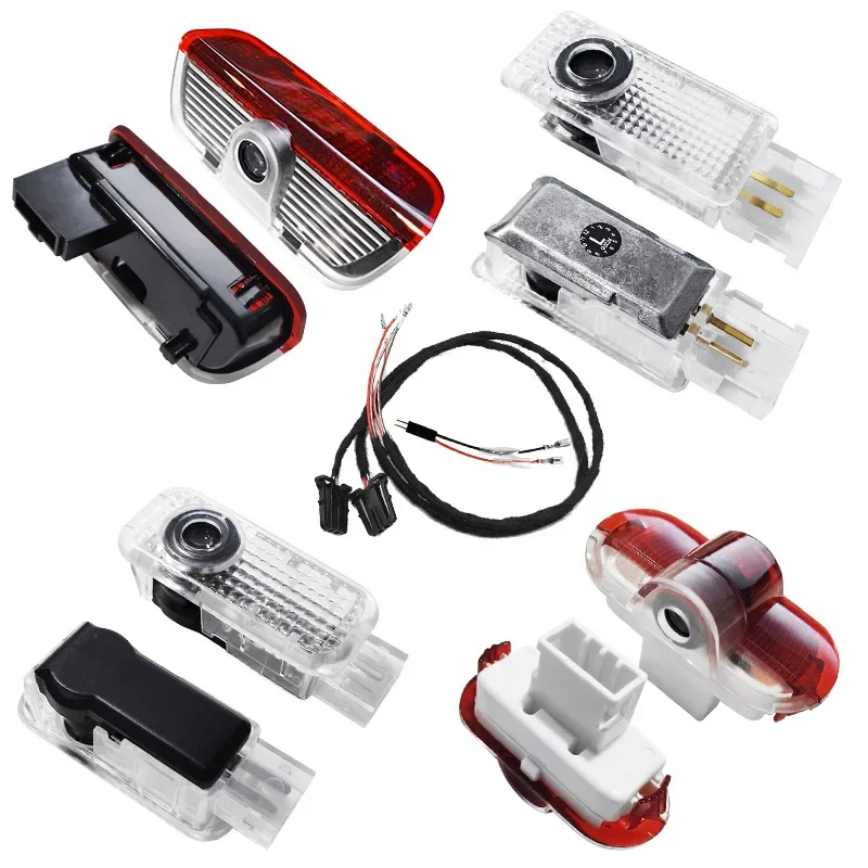 2 قطعة HD Led ترحيب ضوء باب السيارة العارض مصابيح لفولكس واجن جولف B5 B6 B7 B8 CC EOS ساجيتار باسات تيجوان طوارق توران