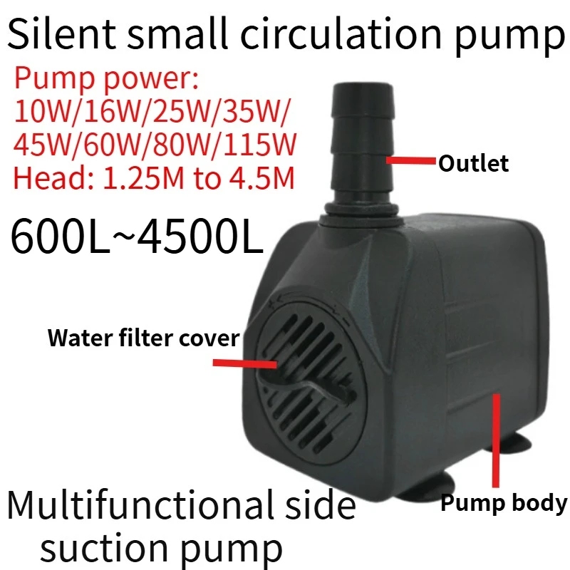 

Бесшумный небольшой аквариум для скалочного сада, погружной насос, функция воды, извлечение шарика, предназначенное для циркуляции высокого давления воды