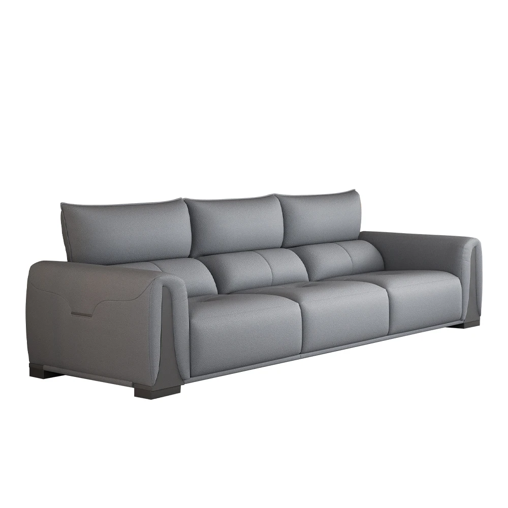 

Modern Minimalist Sectional Sofa Set Reclining Tufted High Quality Fabric for Living Room Warehouse Genuine Leather