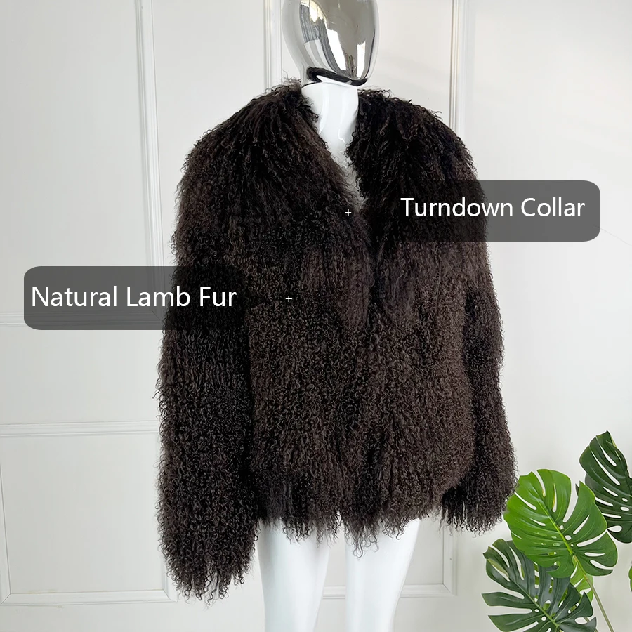 Real Lamb Fur Coat Women Sheepskin Coats Real Fur Short Jacket Tibetan Lamb Fur Coat Genuine Sheep Fur Coat Mongolian Fur Coat