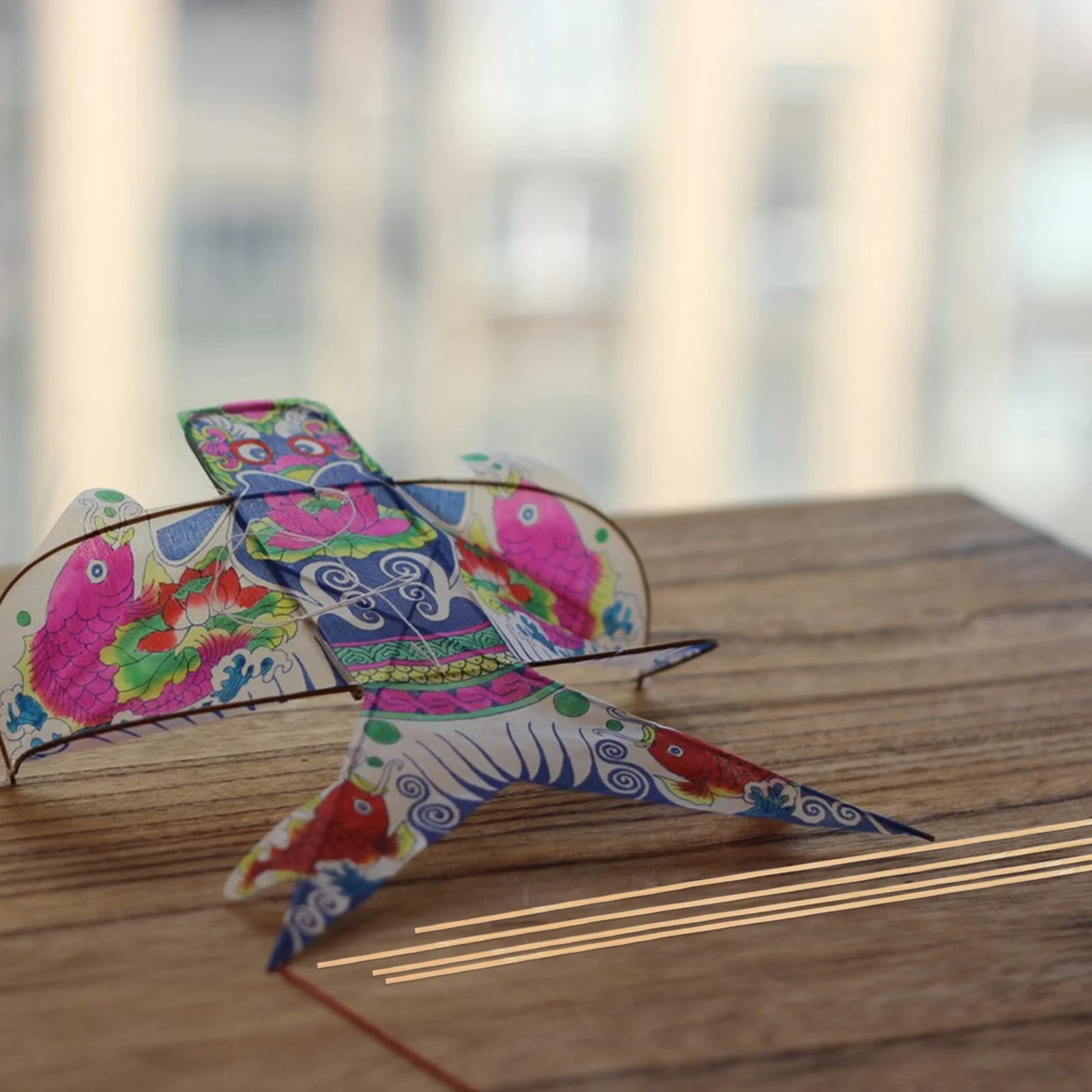 Varillas finas de bambú para niños, palos de soporte para cometas de madera lisa, suministros para manualidades, varillas de bambú para manualidades, 10 Uds.