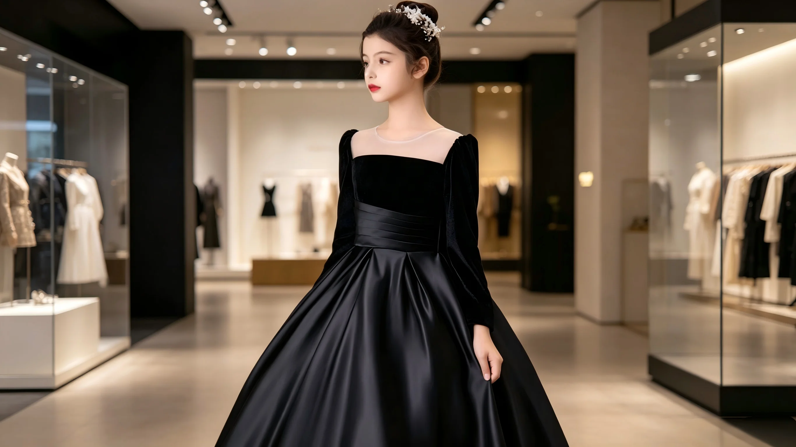 

Satin Girls' Dress Kids Host Piano Violin Orchestra Performance OutfiParty Dresses Elegant Children t 2026 New Style Girls