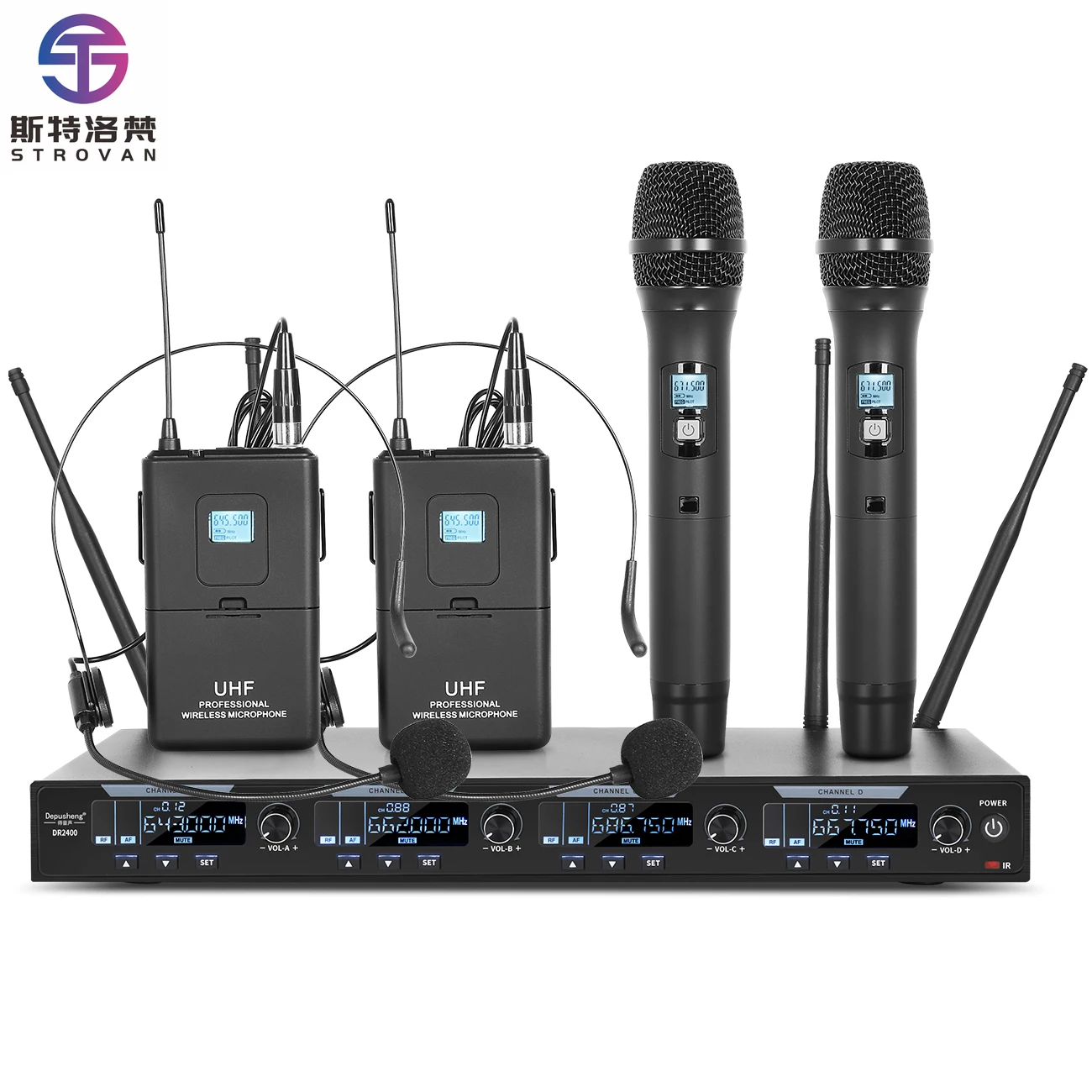 DR2800 ميكروفون سماعة رأس لاسلكي احترافي محمول على شكل حرف U مؤتمر فيديو محمول لمعلم ميكروفون المسرح #1