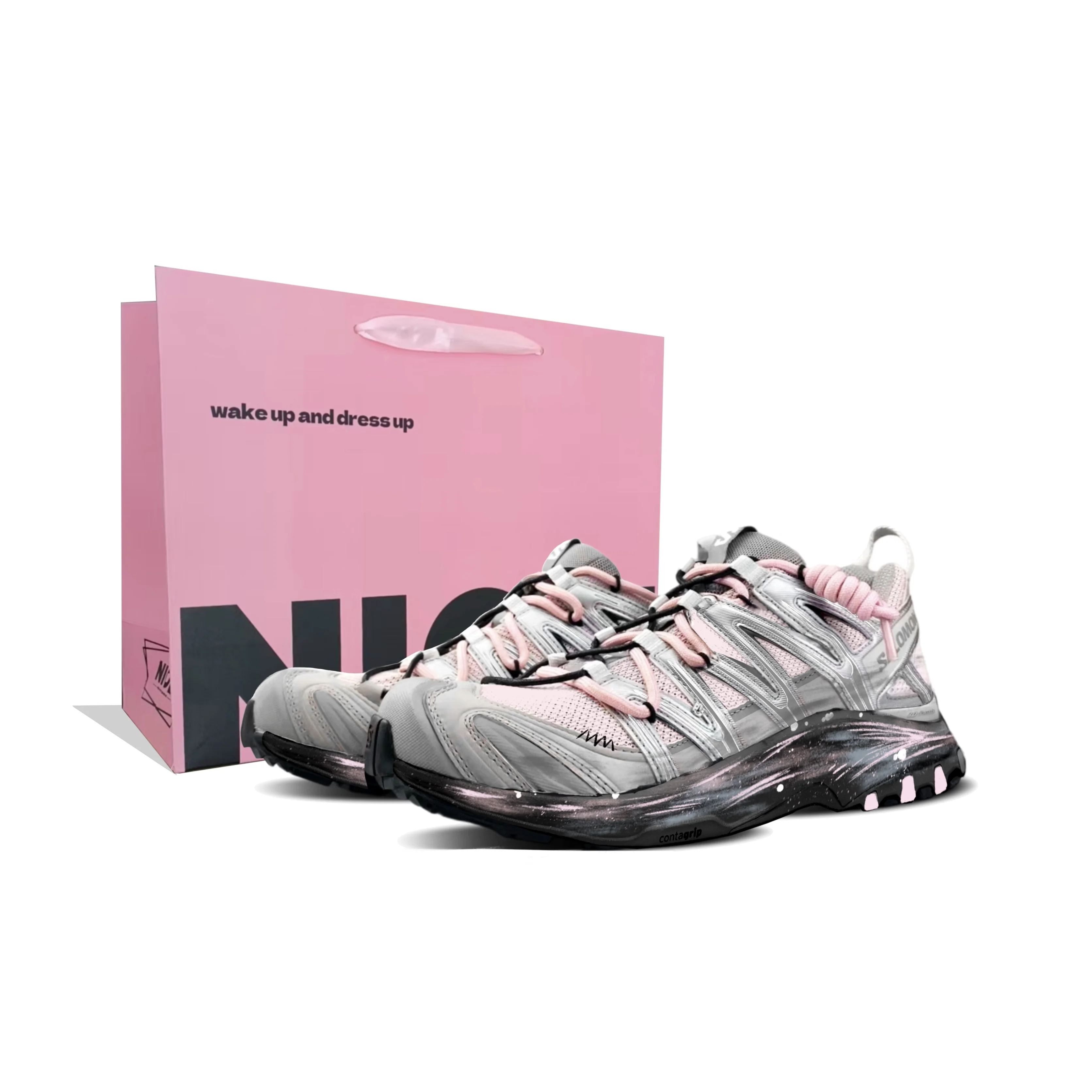 SALOMON XA PRO 3D Running Shoes Women's Low Top Silver 416175team2449-BOX