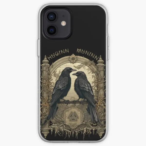 Odin Ravens Huginn And Muninn Norse Myth  Phone Case Customizable for iPhone X XS XR Max 11 12 13 14 Pro Max Mini 6 6S 7 8 Plus