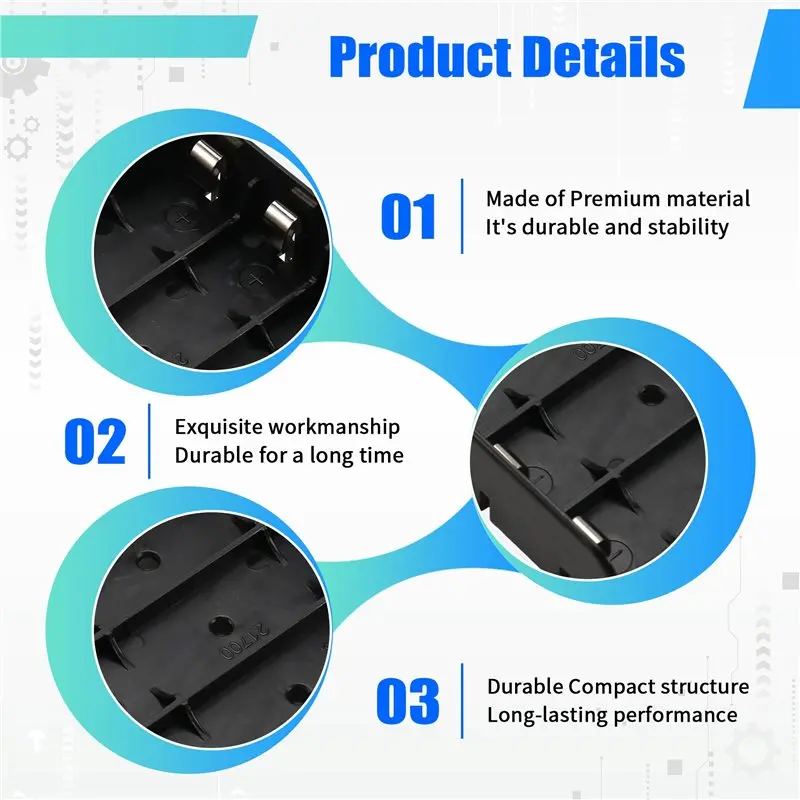 4X 21700 Battery Holder Storage Box Case ABS Fireproof Power Bank Cases Slot Batteries Container With Shrapnel-Y41A