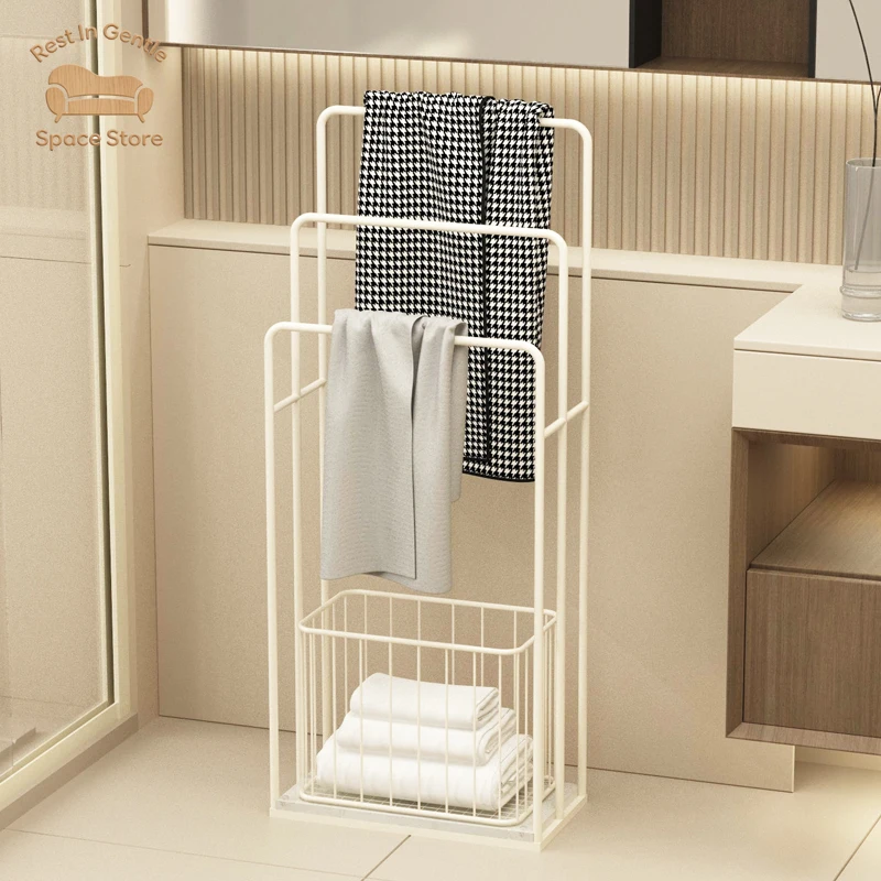 Toilet rack Floor-to-ceiling bathroom removable towel rack, wrought iron towel rack next to bathtub washstand Storage rack