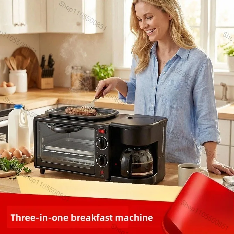 3-in-1 Breakfast Machine Multifunctional Electric Oven Egg Tart Baking Bread Machine Multifunctional Mini Small Oven