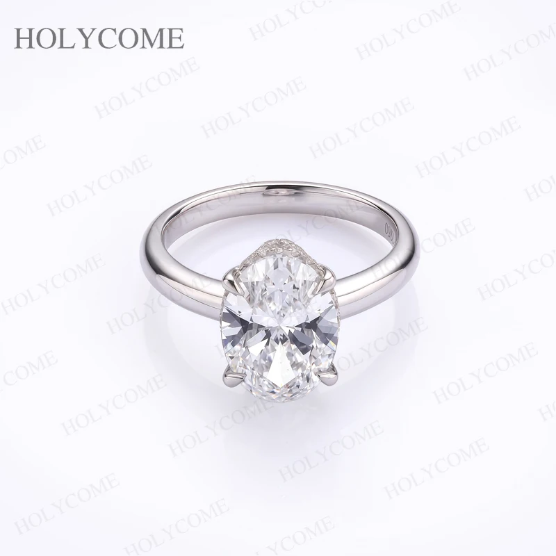 1/2/3CT Oval Cut Lab Diamond Solitaire Ring 4 Prong Setting PT950/10K/14K/18K Gold Luxury Women Engagement Wedding Fine Jewelry