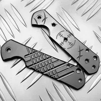 1 Pcs Titanium Alloy Knife Handle Grips Patch for SANRENMU Land 812 Shank No-slip Scale CNC DIY Make Accessories Replace Part