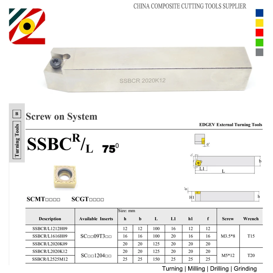 SSBCR1212H09 SSBCR1616H09 SSBCR2020K12 SSBCR2020K09 SSBCR2525M09 SSBCR2525M12 SSBCL1212H09 SSBCL1616H09 SSBCL2020K12 SSBCL2525M12 SSBCR SSBCL ภายนอกซีเอ็นซีเครื่องกลึงเครื่องตัดเครื่องมือกลึงผู้ถือ SCMT120408แทรก