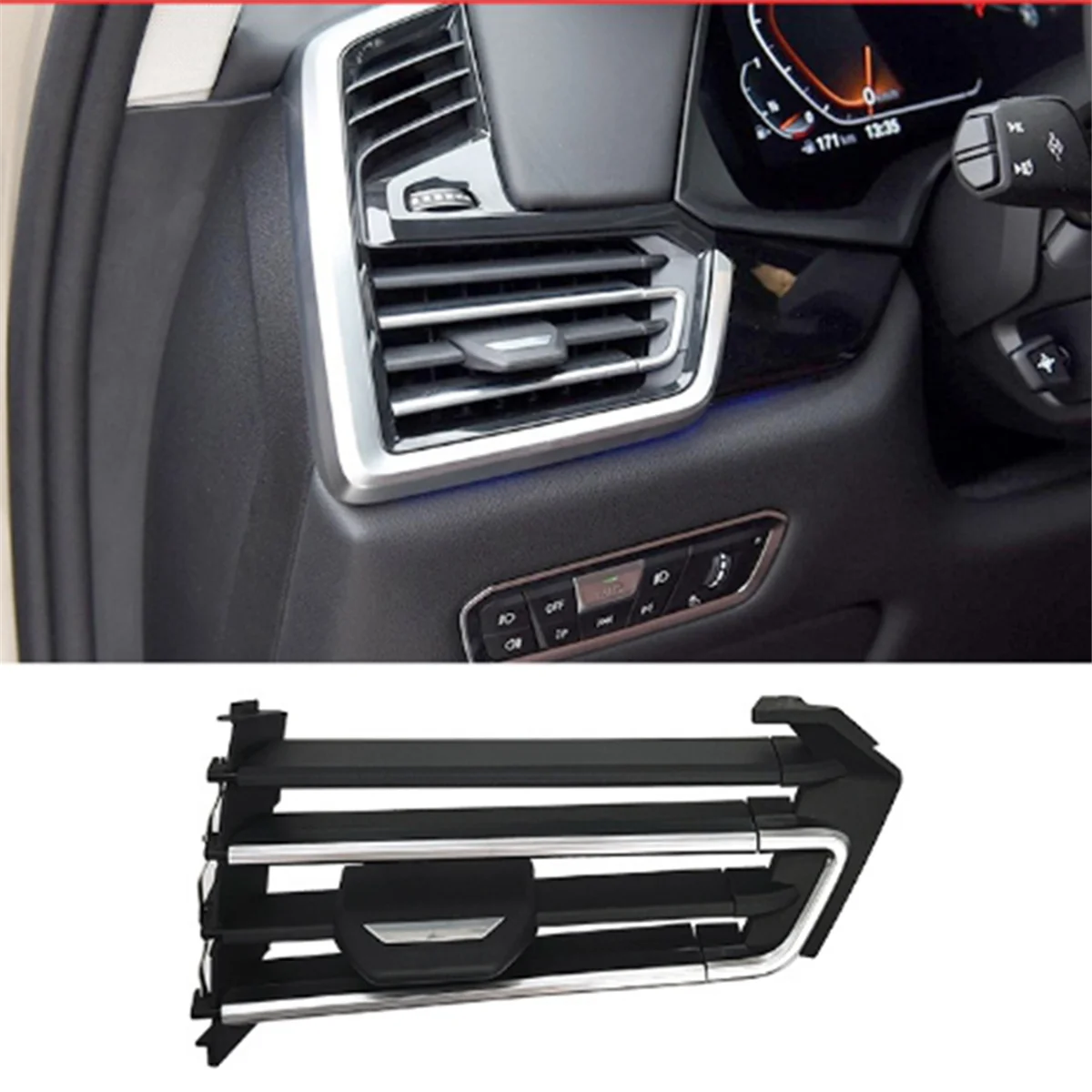 Car Front Left AC Air Vent Grill Outlet Clip AC Slider Repair Kit for BMW X5 G05 X6 G06 X7 G07 B 64229399469