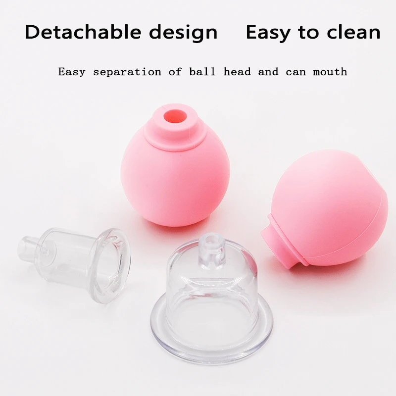 4pcs Health Massage Vacuum Cupping Cups Set Rubber Head Glass Anti Cellulite Massage Chinese Therapy Face Cupping Set Cans