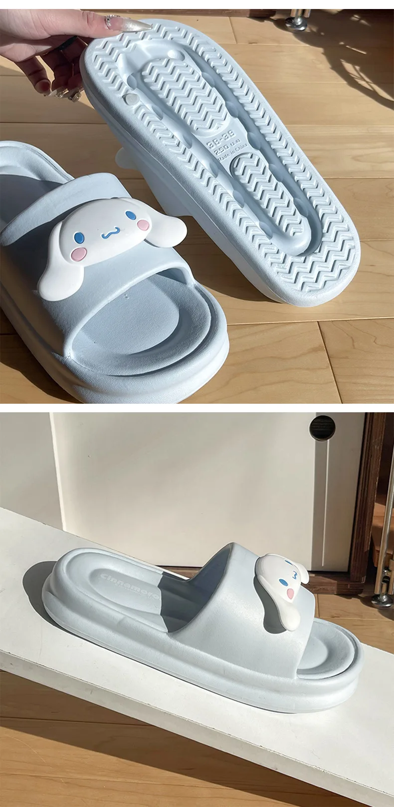 EVA Cloud Slippers, offizielle süße Mädchenhausschuhe für Damen, rutschfeste, weiche Sohle, bequeme Haussandalen – Detail 8