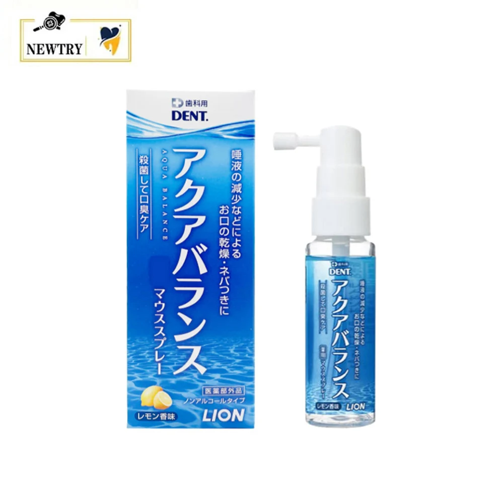 30ml Japan Lion Artificial Saliva Spray Dental Dry Mouth Relief Gel Oral Moisturizing Nozzle Sprayer Lemon Flavor Breath Fresh