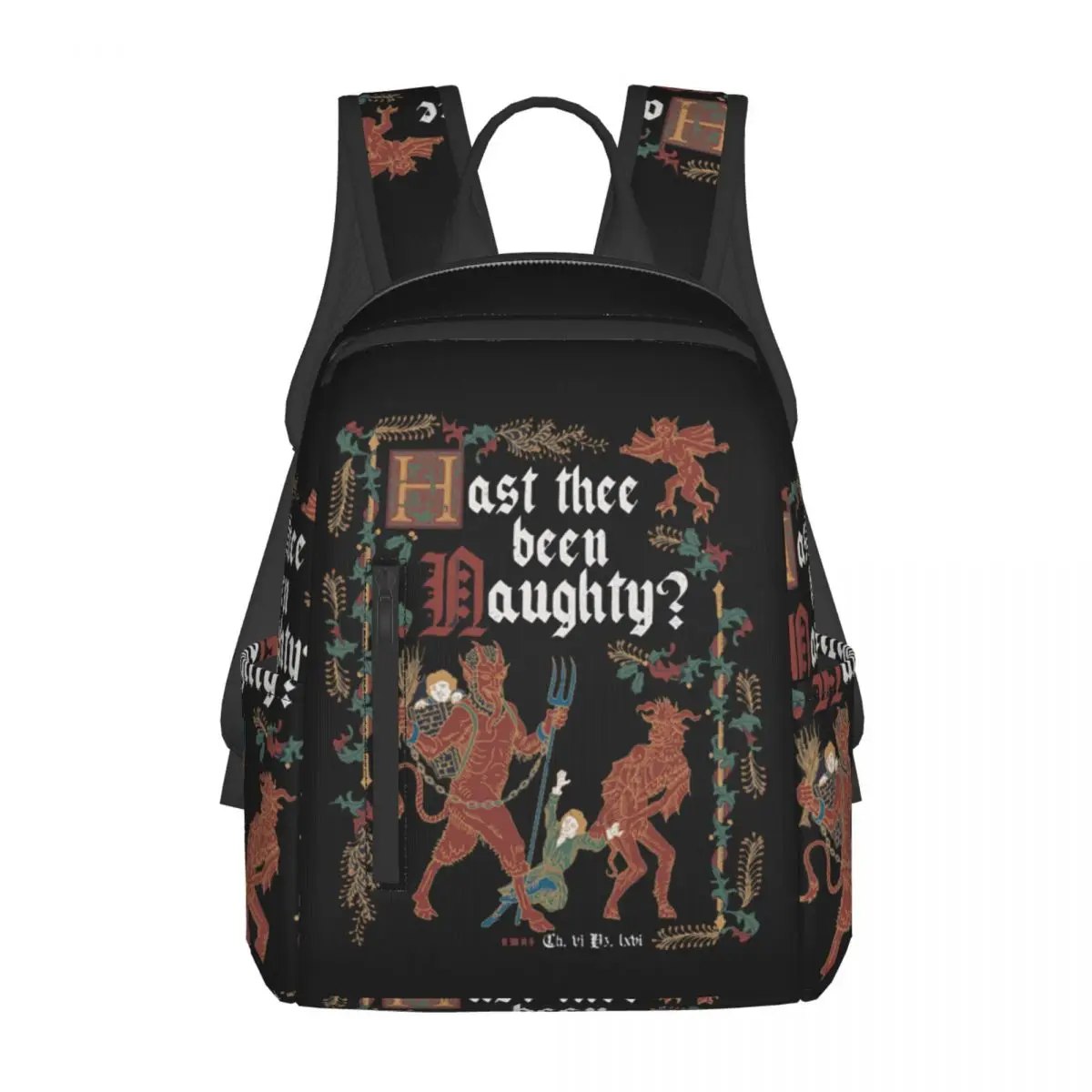 

Krampus Средневековый Стиль Непослушный Список Английская История Рюкзак Рюкзак Большой Вместимости Детская Книжная Сумка Школьная Сумка Сумки На Ремне