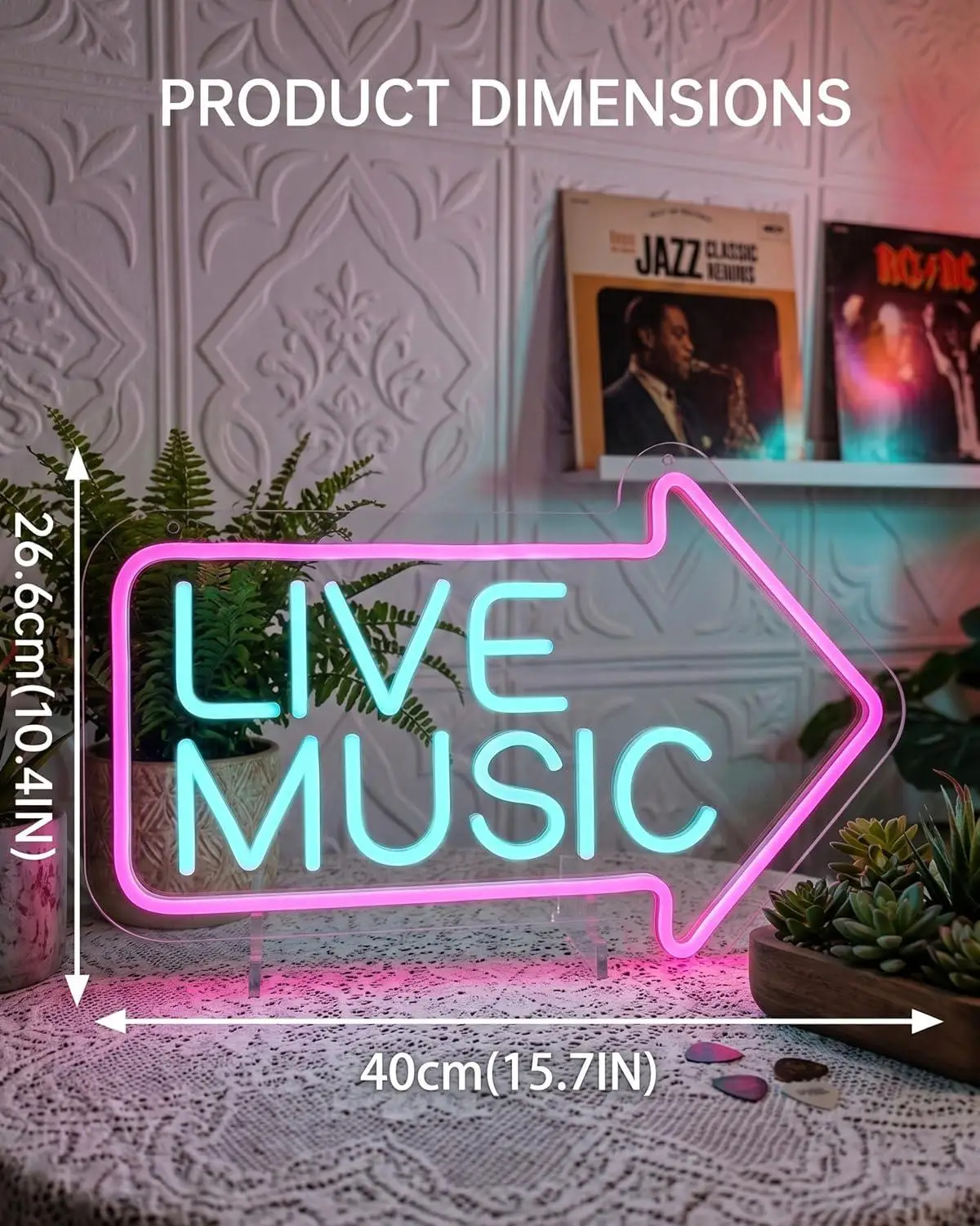 Live Music Neon Sign USB Dimmable LED Lights For Bar Club Music Studio Bedroom Party Room Wall Hanging Art Decor Neon Billboard