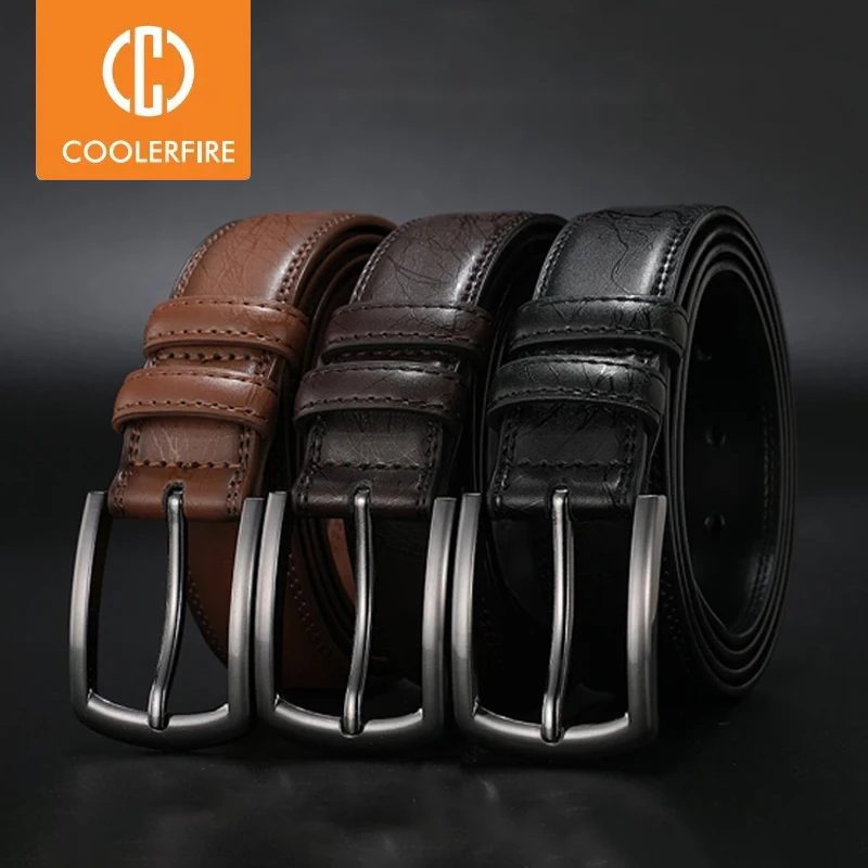 New Fashion Men's Genuine Leather Belts Designer Belt for Man Pin Buckle with Leather Strap Business Dress Male Belts New HQ091