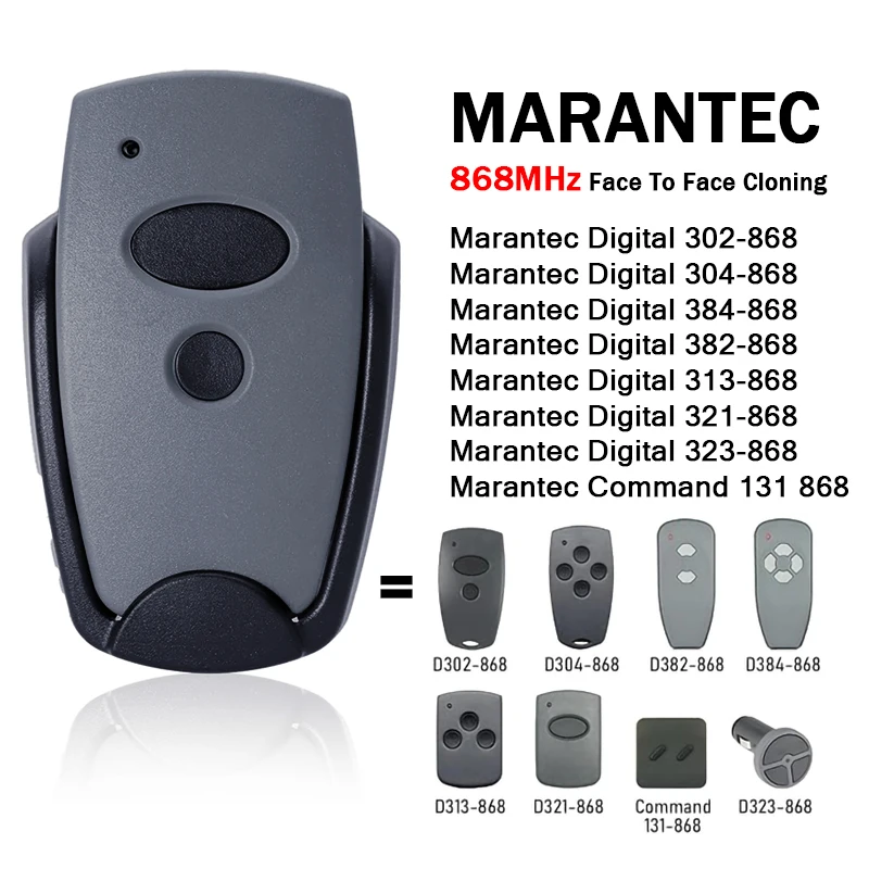 New Marantec 868MHz Garage / Gate Remote Control Cloning Marantec Digital 302 304 382 384 313 321 323 Electric Gate Transmitter