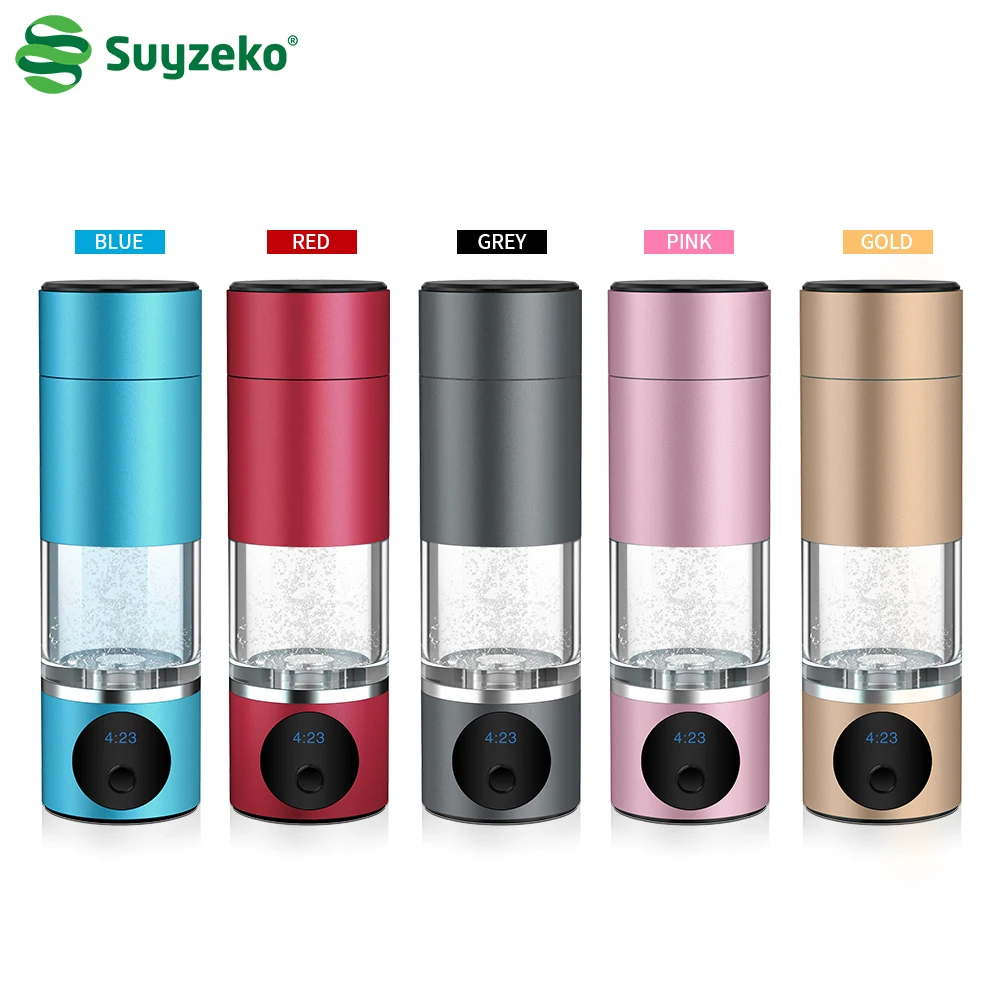 Suyzeko Custom Logo High Concentration 5000ppbl USB rechargeable alkaline hydrogen water bottle Maker portable Cup