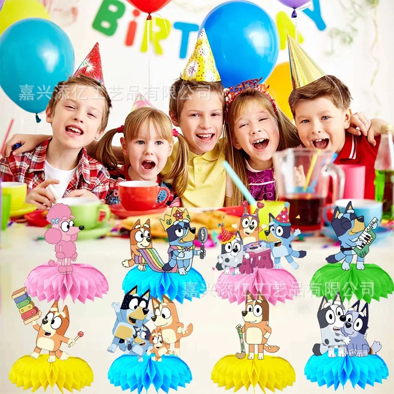 7-9 szt. 1 zestaw Figurki Bluey Dekoracje Urodzinowe Artykuły Imprezowe Urodziny Dziecka Ozdoby Plaster Miodu Dekoracje na Biurko Rekwizyty Prezent