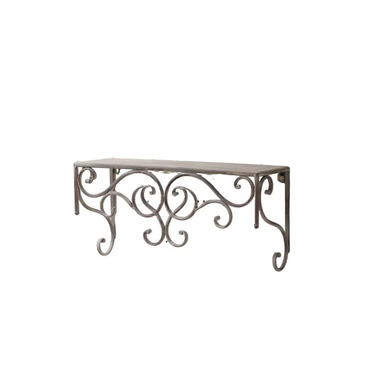 Retro old metal gray wall hanging rack outdoor garden flower stand balcony wall baffle wrought iron decorative rack