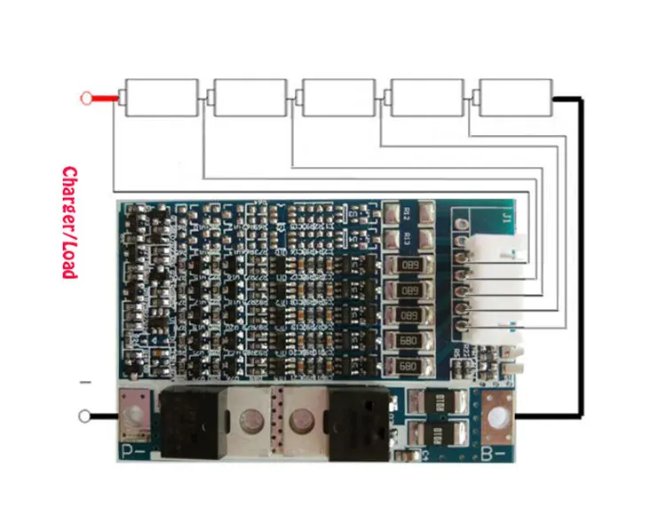 5S 12A 18.5V Li-ion BMS PCM  Battery Protection Board With Balancing For LicoO2 Limn2O4