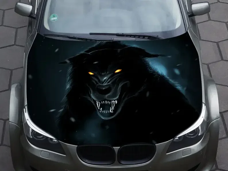 Car hood decal, wolf, angry, vinyl, sticker, graphic, wrap decal, truck decal, truck graphic, bonnet decals, skull, f150, Custom