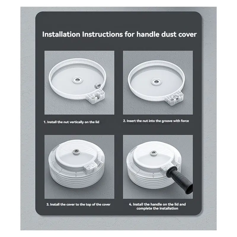 AT19-Electric Drill Dust Collector Perforation Ash Dust Cover Dustproof For Board/Plasterboard Cutting Wall Drilling 155Mm