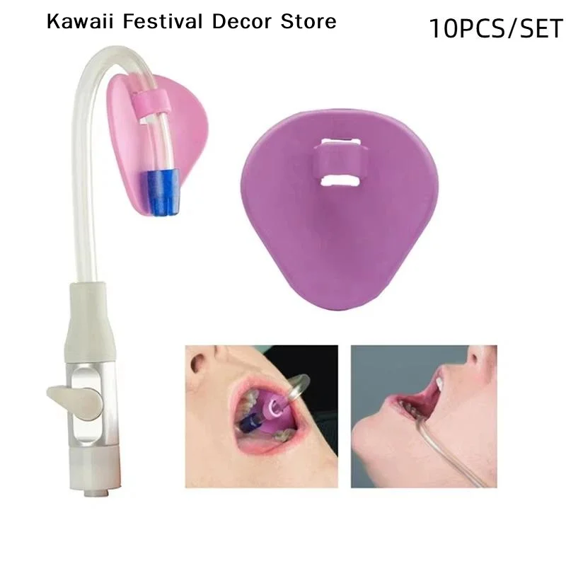 【K】10pcs Disposable Autoclavable Dental Suction Tube Holder Oral Care Tools Saliva Ejector HVE Tube Positioner