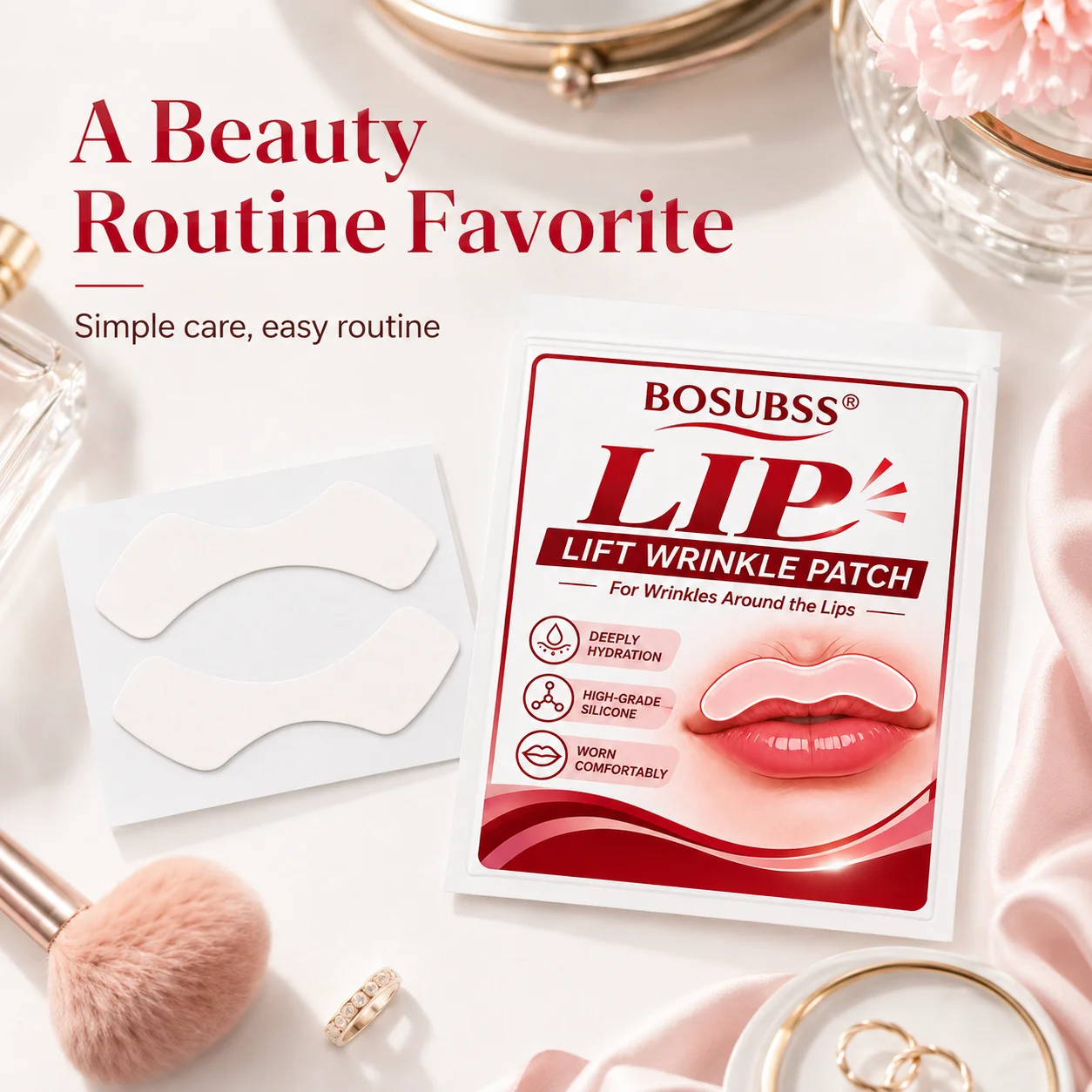 10PCS Reusable Silicone Lip Area Patch, Moisturizing Lip Care Mask, Soft Flexible Comfortable Fit, Upper Lip Beauty Patch for Ni